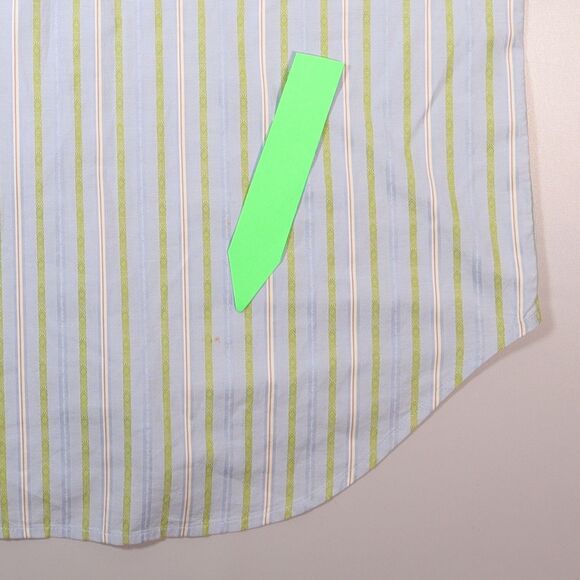 Robert Graham Shirt Long Sleeve Stripe Blue Flip Cuff Mens Large - Picture 6 of 11